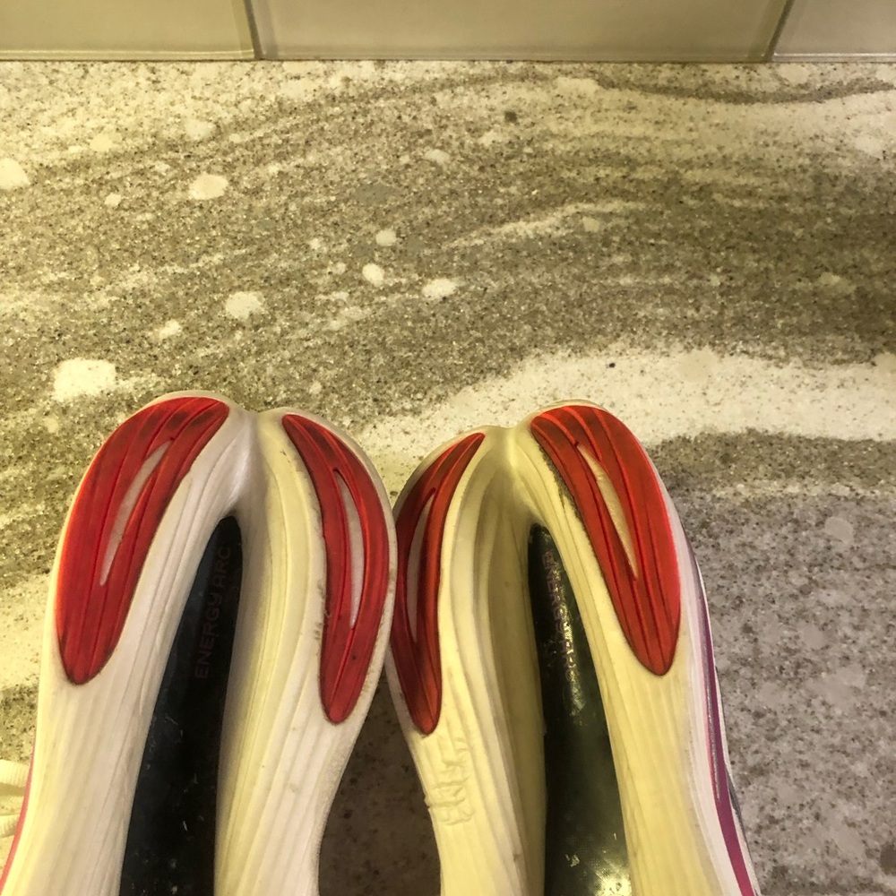 New Balance  Furl Cell Elite 3- Women's White and Pink FuelCell Athletic Shoes - Picture 7 of 8